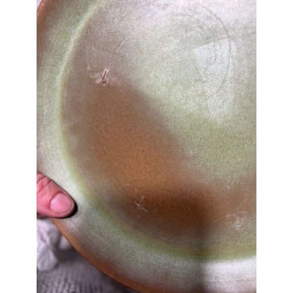 Frankoma Prairie green wagon wheel desert plate lot of 4 - Picture 4 of 7